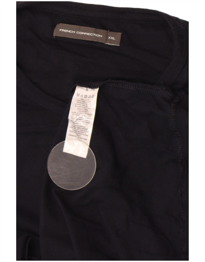 French Connection Mens T-Shirt Top 2XL Black Cotton