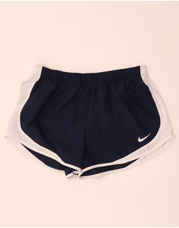 Nike Womens Dri Fit Sport Shorts UK 18 XL Navy Blue Colourblock Polyester