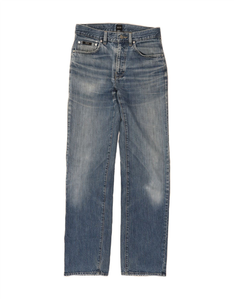 HUGO BOSS Mens Straight Jeans W31 L34 Blue Cotton Vintage Hugo Boss and Second-Hand Hugo Boss from Messina Hembry 