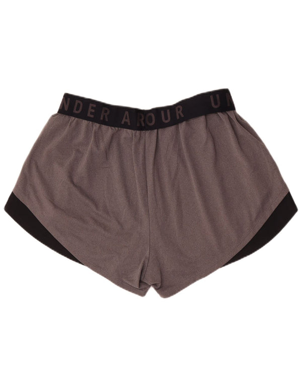 Under Armour Womens Heat Gear Sport Shorts UK 18 XL Grey Colourblock