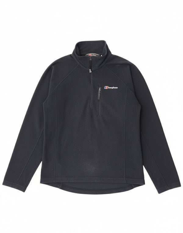 Berghaus Mens Zip Neck Fleece Jumper Small Navy Blue Polyester