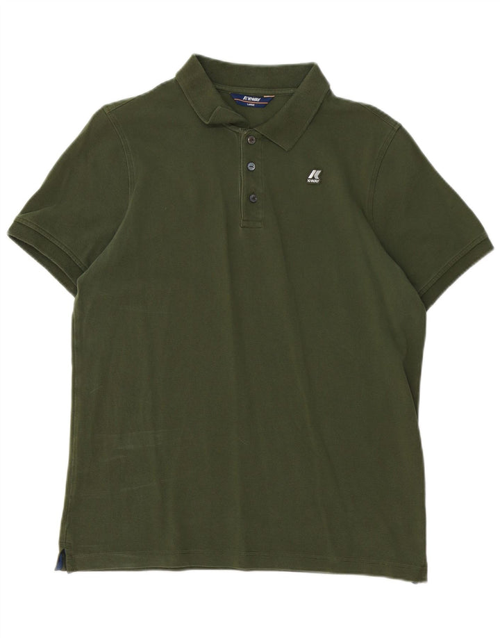K-WAY Mens Polo Shirt Large Green