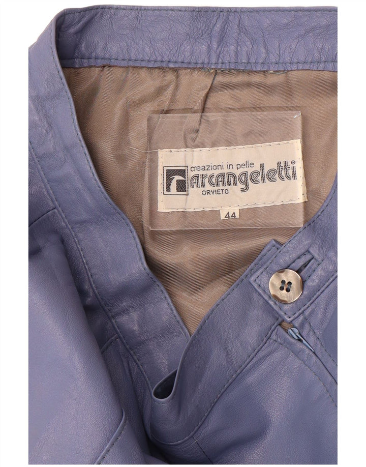 Vintage Womens Leather Skirt IT 44 Medium W26  Blue Leather