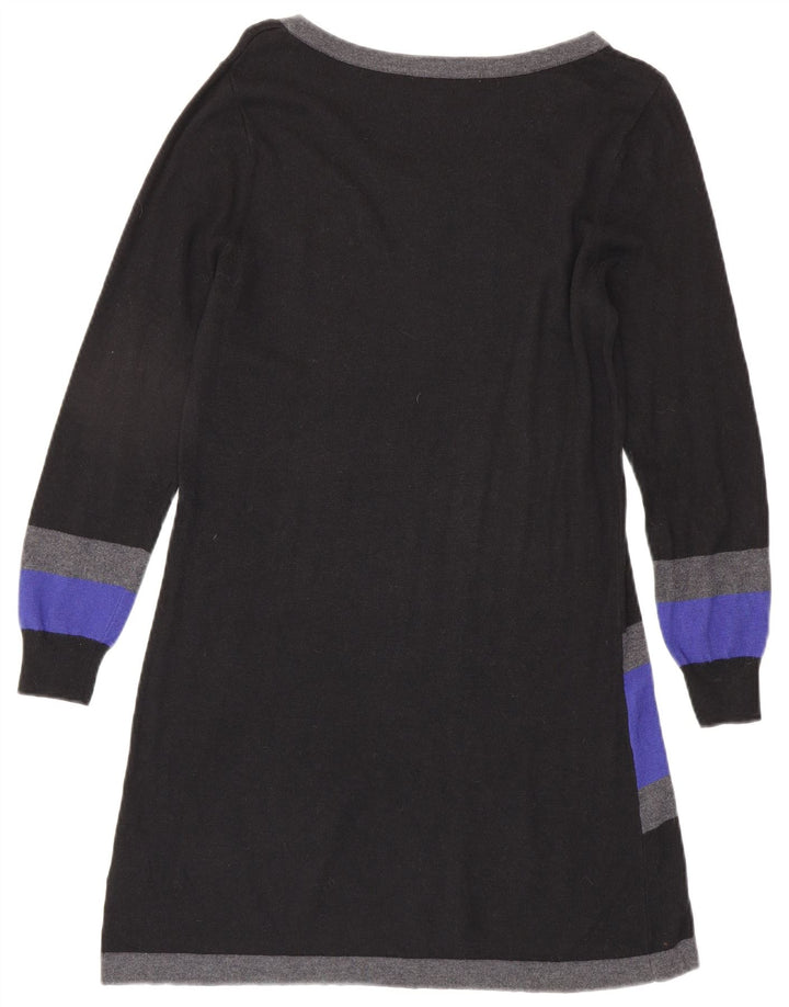 Marks & Spencer Womens Jumper Dress UK 14 Medium Black Colourblock Viscose