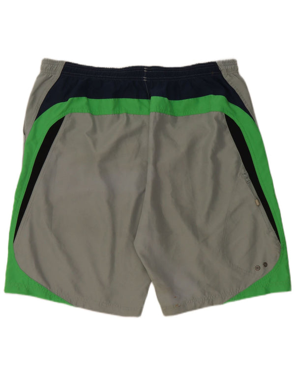 REEBOK Mens Swimming Shorts XL  Green Colourblock Polyester