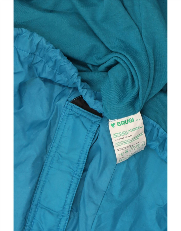 BRUGI Mens Windbreaker Jacket UK 42 XL Blue Colourblock Polyamide Vintage Brugi and Second-Hand Brugi from Messina Hembry 