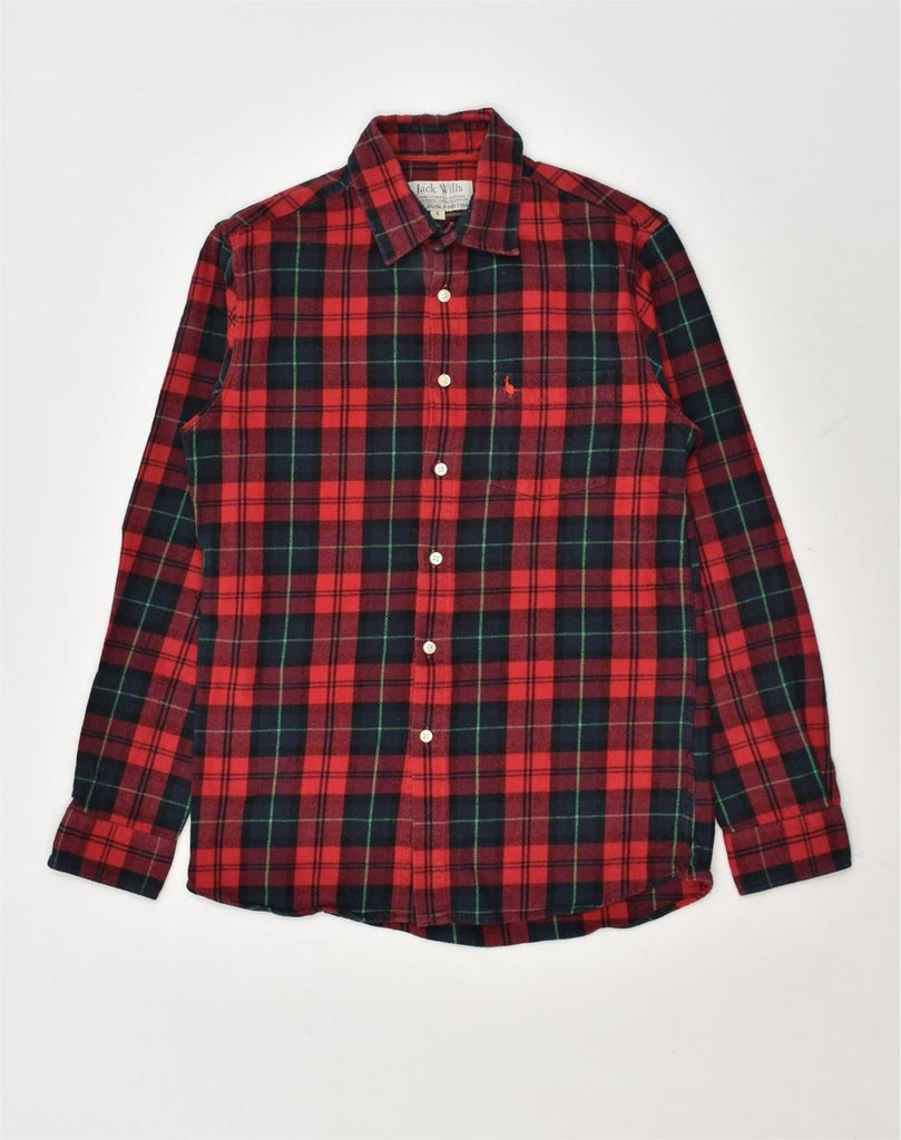 JACK WILLS Mens Flannel Shirt Small Red Plaid Cotton | Vintage Jack Wills | Thrift | Second-Hand Jack Wills | Used Clothing | Messina Hembry 