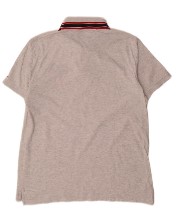 Tommy Hilfiger Mens Graphic Polo Shirt Large Grey Flecked