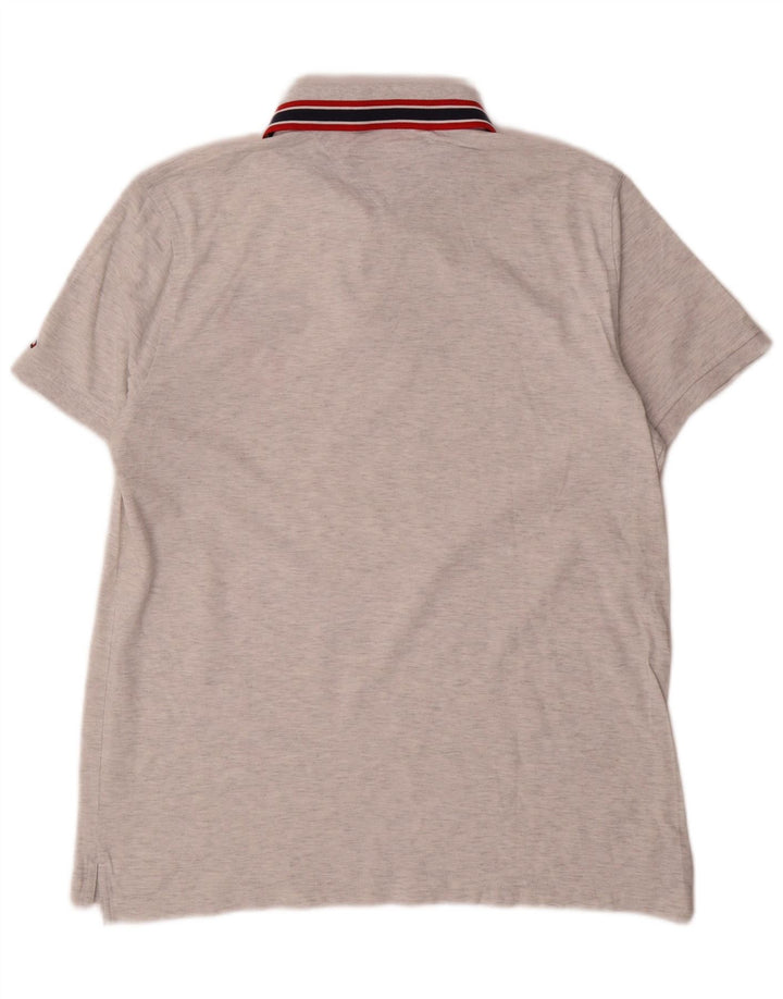 Tommy Hilfiger Mens Graphic Polo Shirt Large Grey Flecked