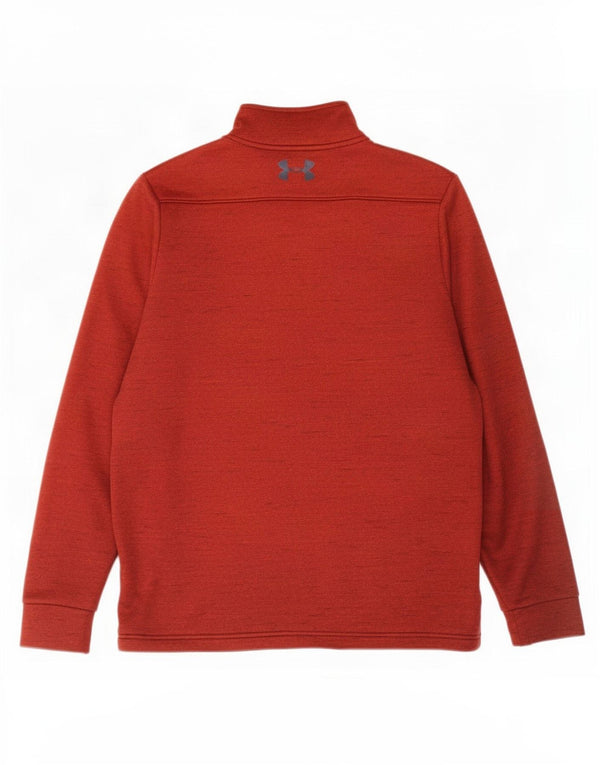 Under Armour Mens Cold Gear Zip Neck Sweatshirt Jumper Small Maroon Flecked