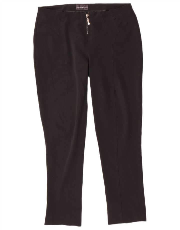 ROCCOBAROCCO Womens Slim Casual Trousers W34 L29 Black