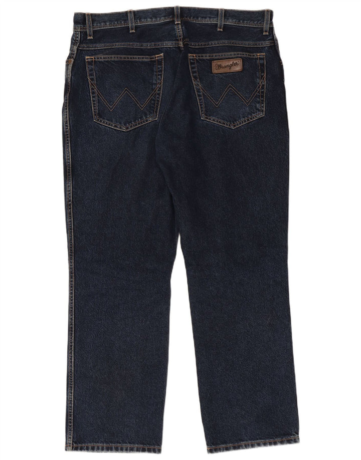 WRANGLER Mens Straight Jeans W38 L30  Navy Blue Cotton