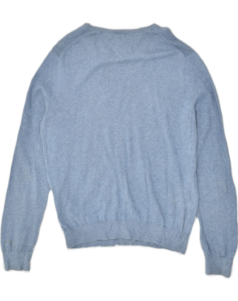 TOMMY HILFIGER Mens Crew Neck Jumper Sweater Medium Blue Cotton | Vintage Tommy Hilfiger | Thrift | Second-Hand Tommy Hilfiger | Used Clothing | Messina Hembry 