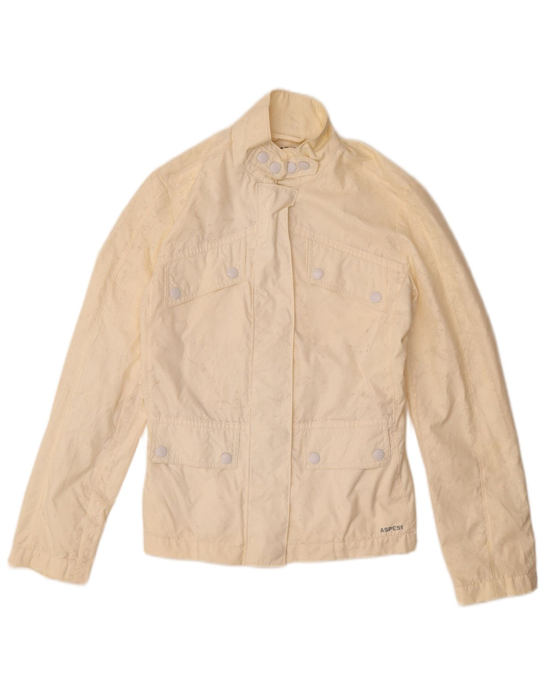 Vintage Womens Utility Jacket UK 6 XS Beige Nylon