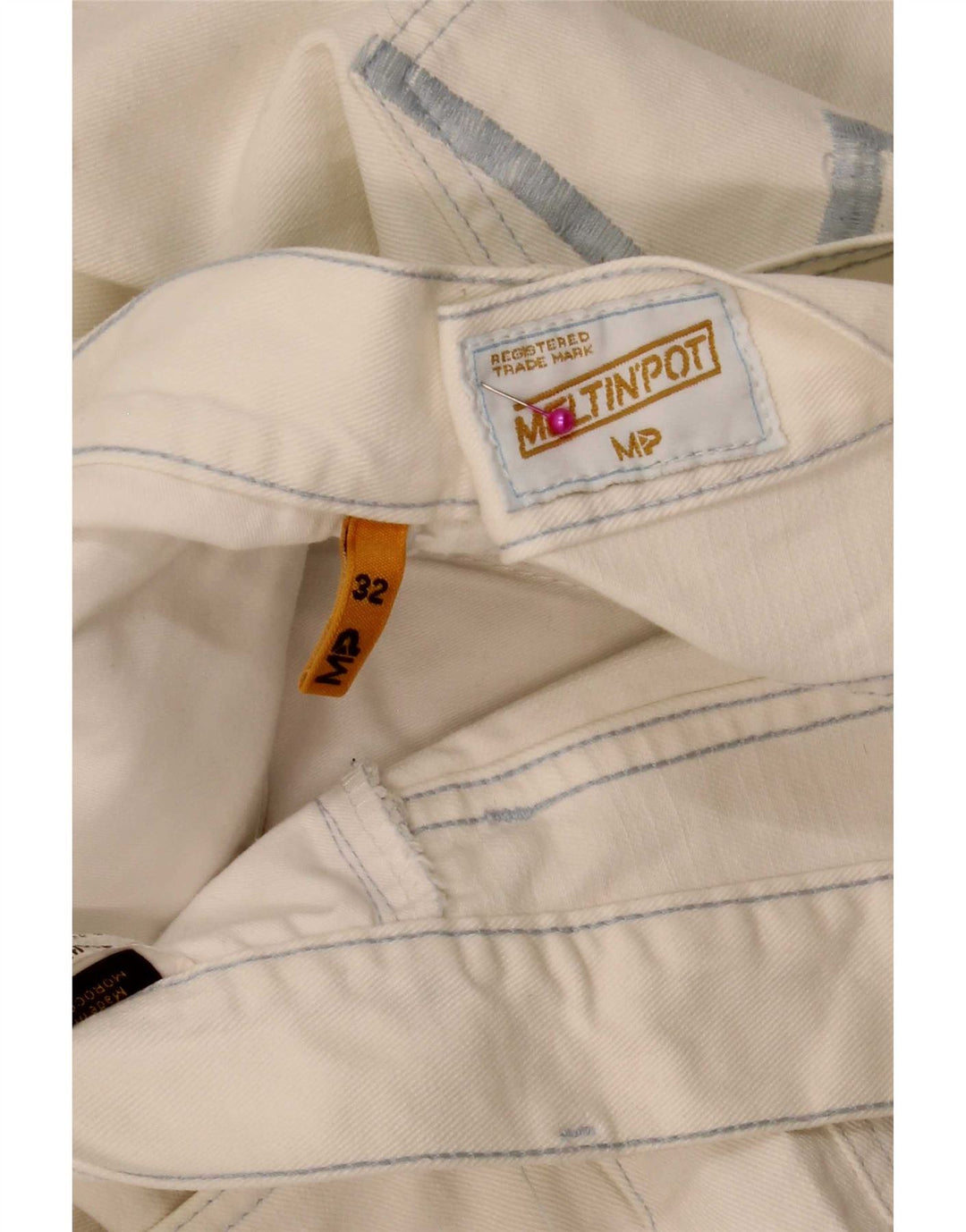 Meltin' Pot Mens Straight Jeans W32 L33 White