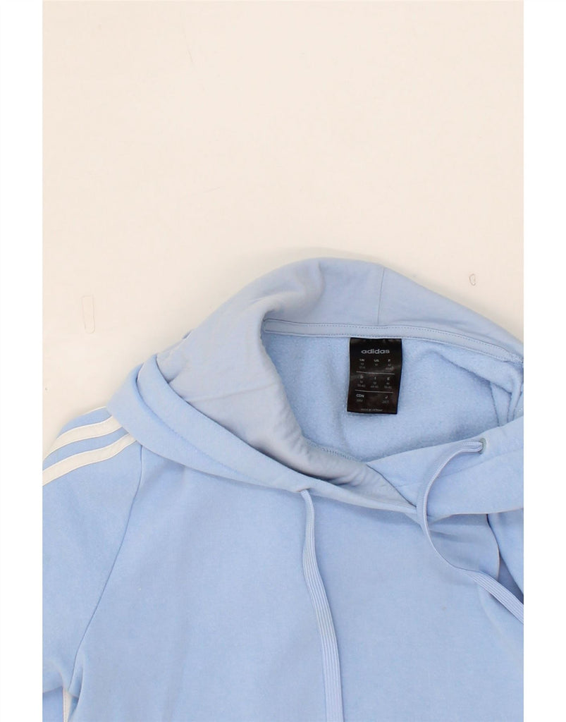 ADIDAS Womens Hoodie Jumper UK 12/14 Medium Blue Cotton Vintage Adidas and Second-Hand Adidas from Messina Hembry 