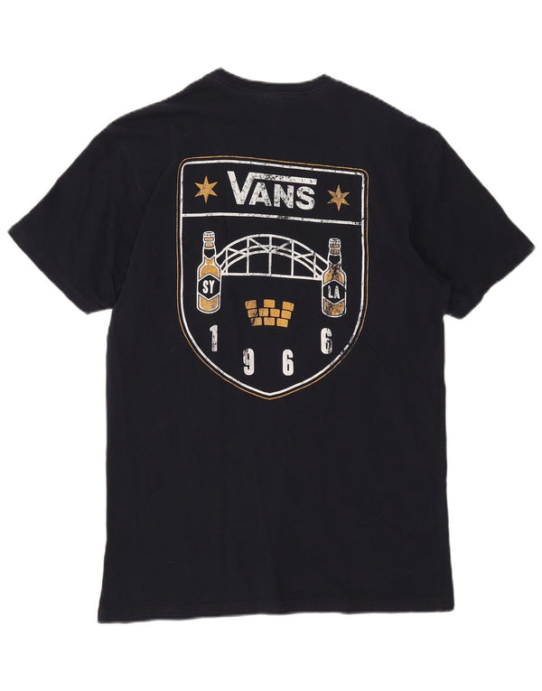 Vans Mens Graphic T-Shirt Top Medium Navy Blue Cotton