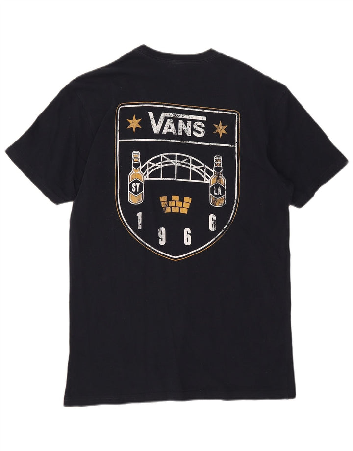 Vans Mens Graphic T-Shirt Top Medium Navy Blue Cotton