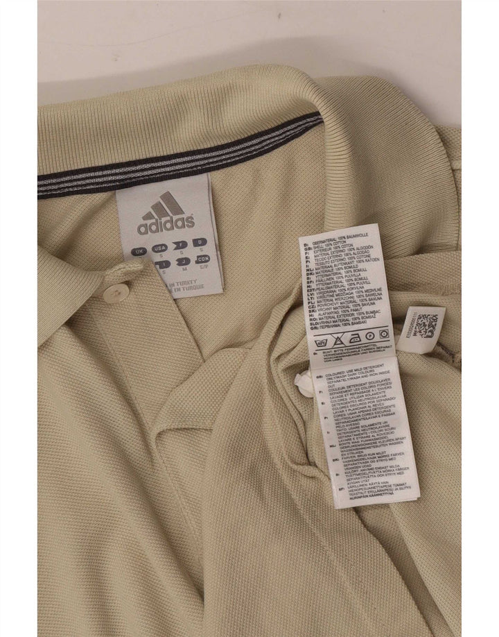 Adidas Mens Polo Shirt Small Beige Cotton