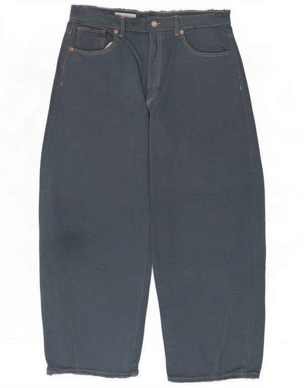 Zara Womens Balloon High Waist Loose Jeans EU 42 Large W32 L29 Grey