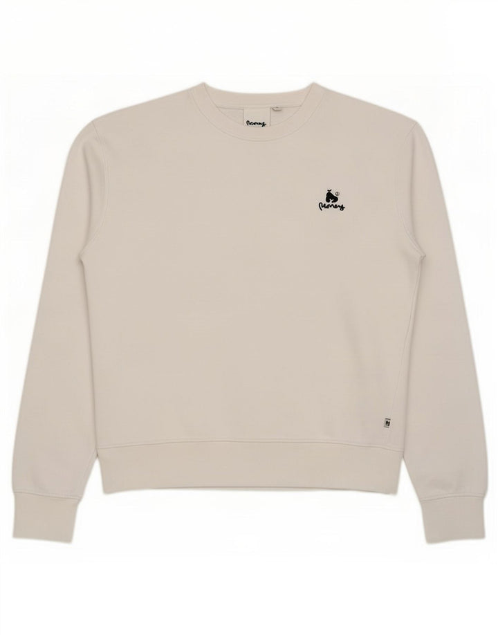 Money Mens Sweatshirt Jumper Medium White Cotton