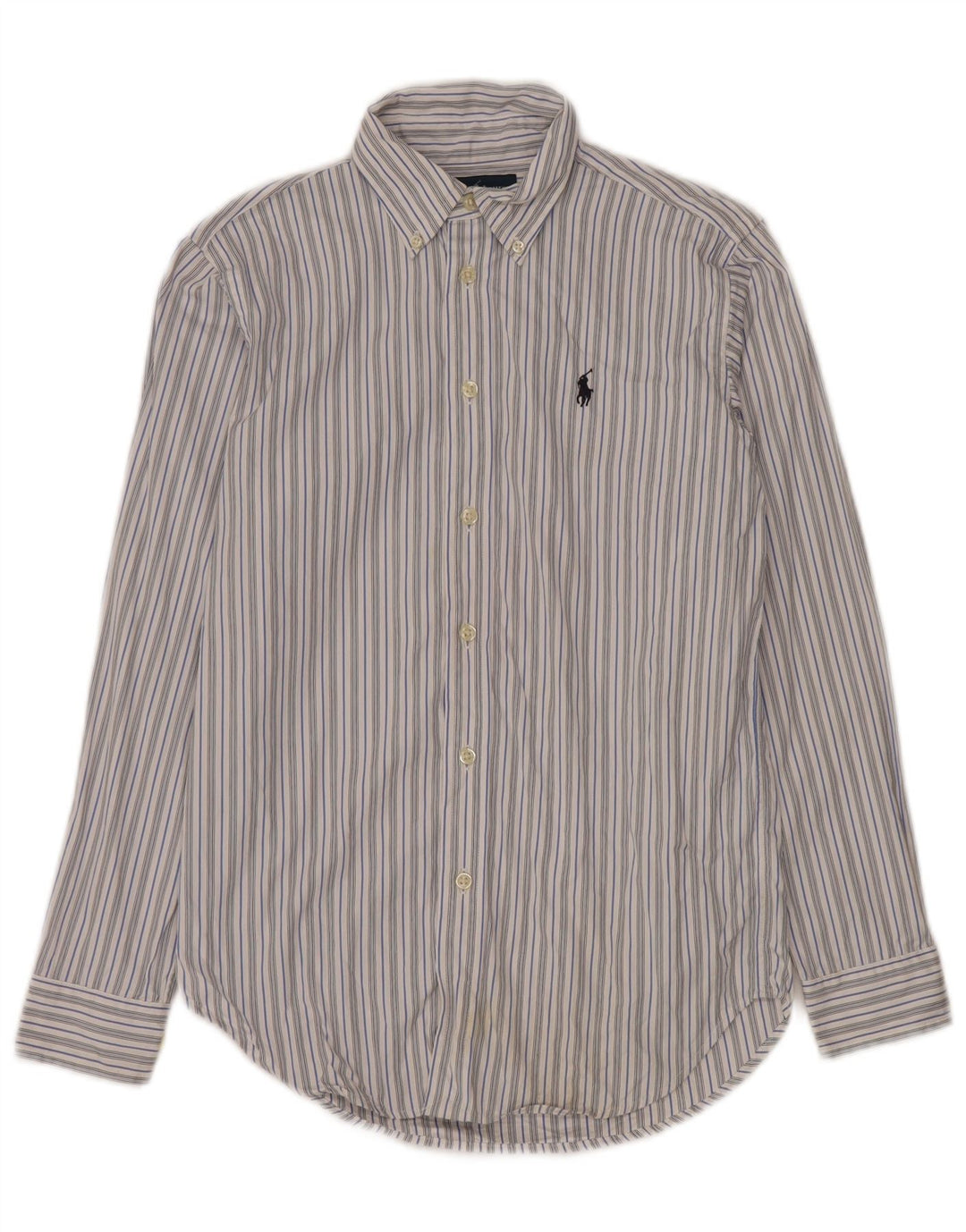 Ralph Lauren Mens Shirt Size 14 Small White Striped Cotton