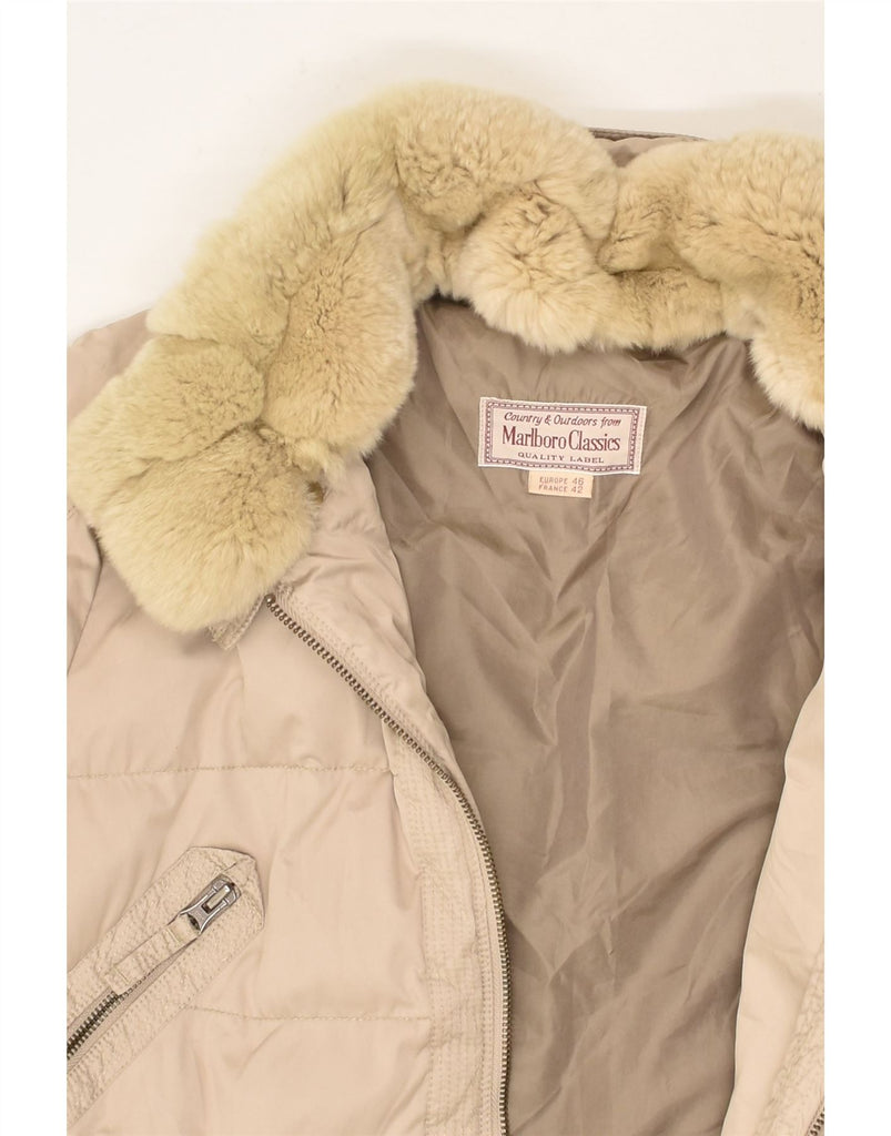 MARLBORO CLASSICS Womens Hooded Padded Coat EU 46 XL Beige Polyester | Vintage Marlboro Classics | Thrift | Second-Hand Marlboro Classics | Used Clothing | Messina Hembry 