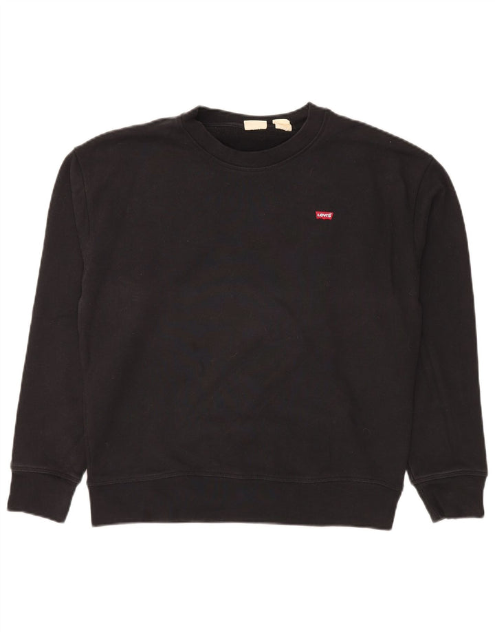 LEVI'S Womens Sweatshirt Jumper UK 14 Medium Black Cotton