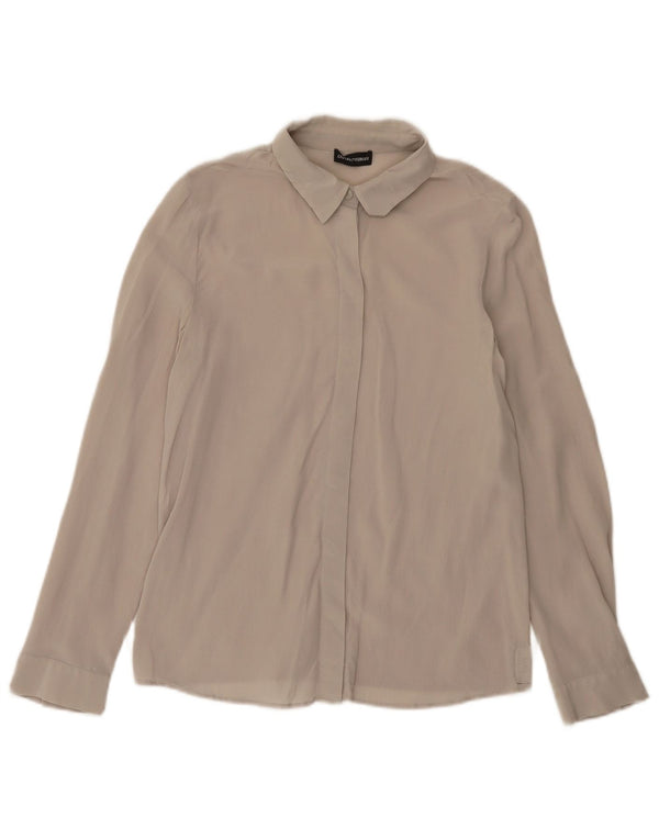 Emporio Armani Womens Shirt Blouse UK 10 Small Grey