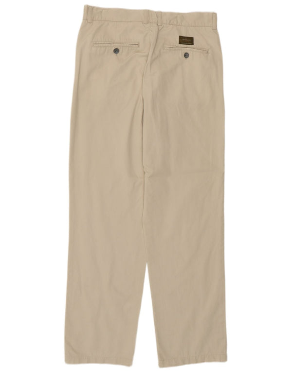 CALVIN KLEIN Mens Straight Casual Trousers W32 L30  Beige Cotton