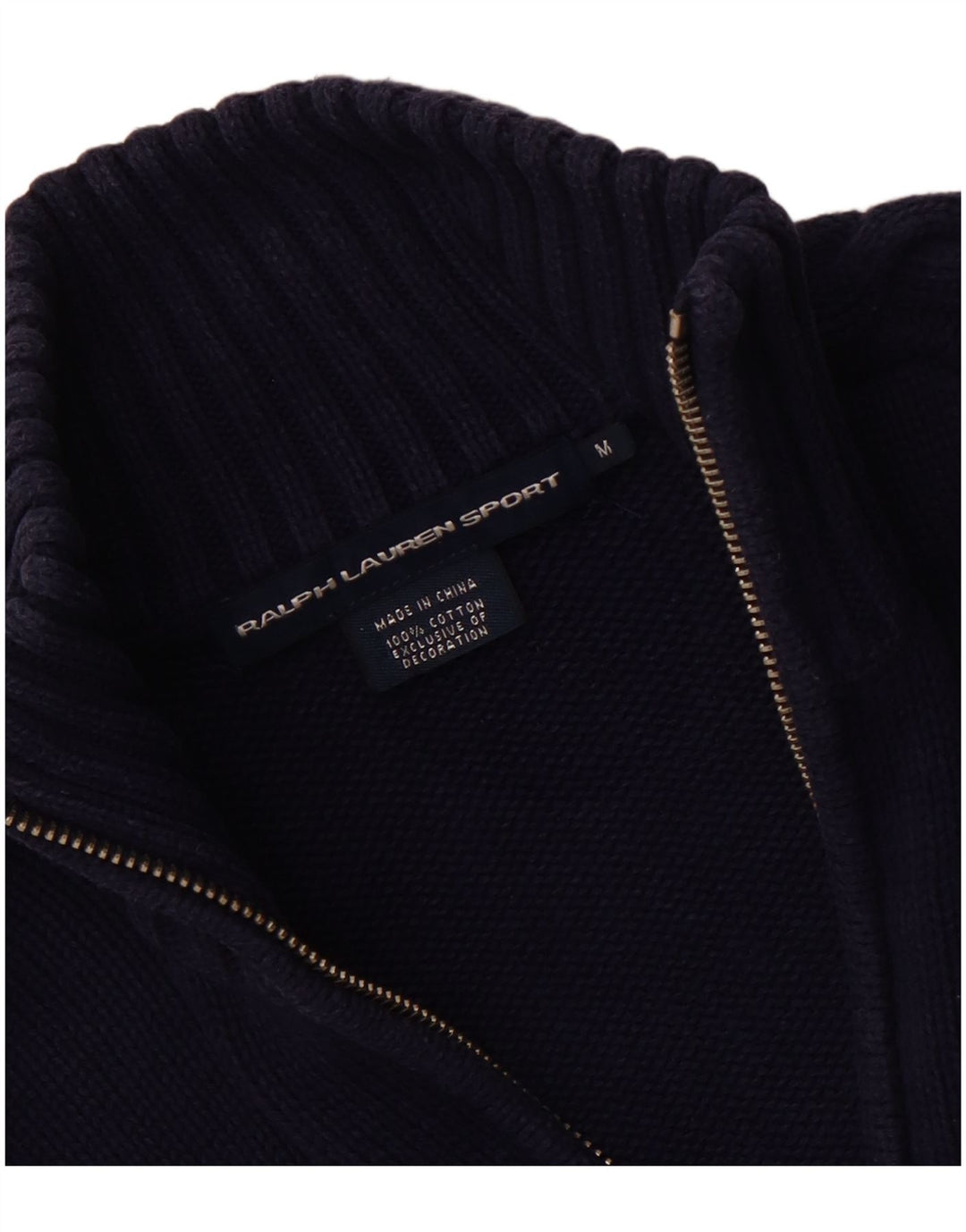 RALPH LAUREN Womens Cardigan Sweater UK 12 Medium Navy Blue Cotton