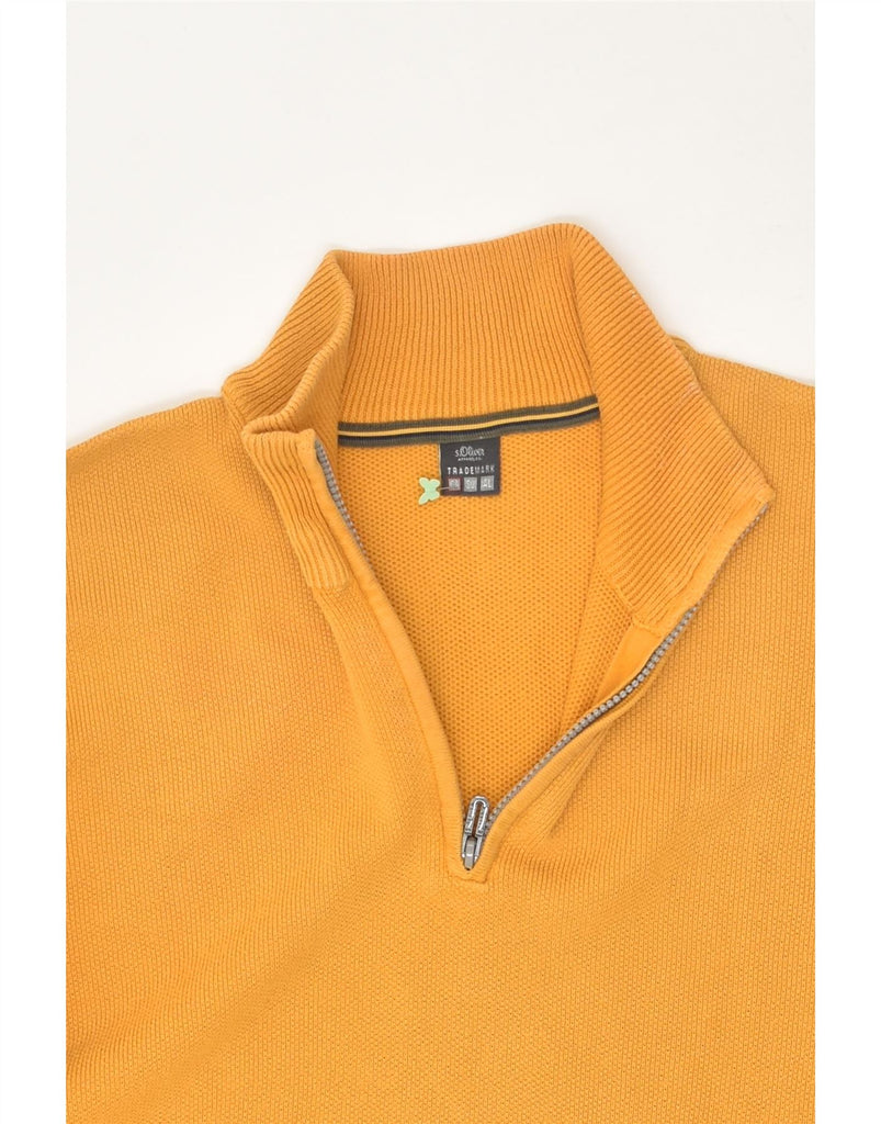 S.OLIVER Mens Slim Fit Zip Neck Jumper Sweater Large Yellow Cotton | Vintage S.Oliver | Thrift | Second-Hand S.Oliver | Used Clothing | Messina Hembry 