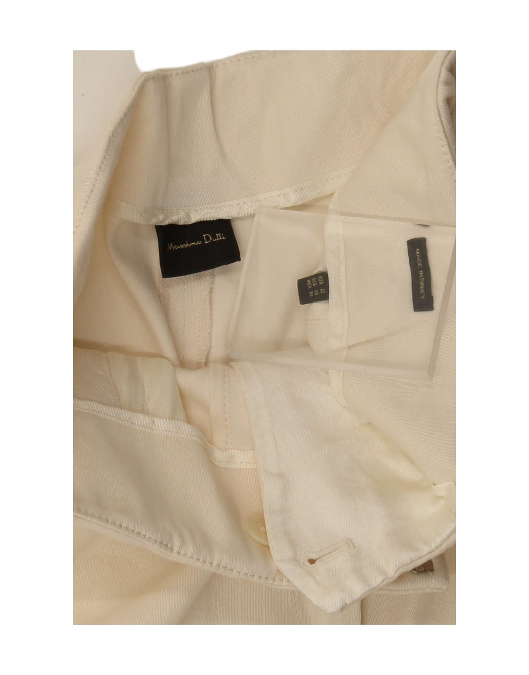 Massimo Dutti Womens Cropped Trousers EU 42 Large W30 L25 White