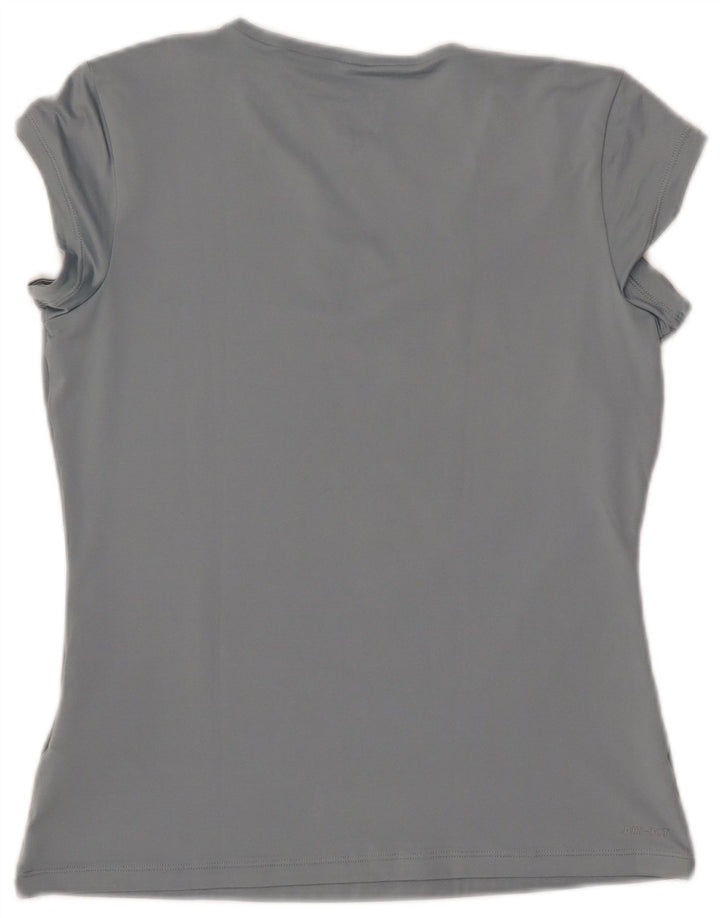 NIKE Womens Dri Fit T-Shirt Top UK 14 Large Blue Polyester