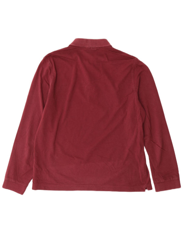 Lacoste Mens Long Sleeve Slim Fit Polo Shirt Size 5 Large Burgundy Cotton