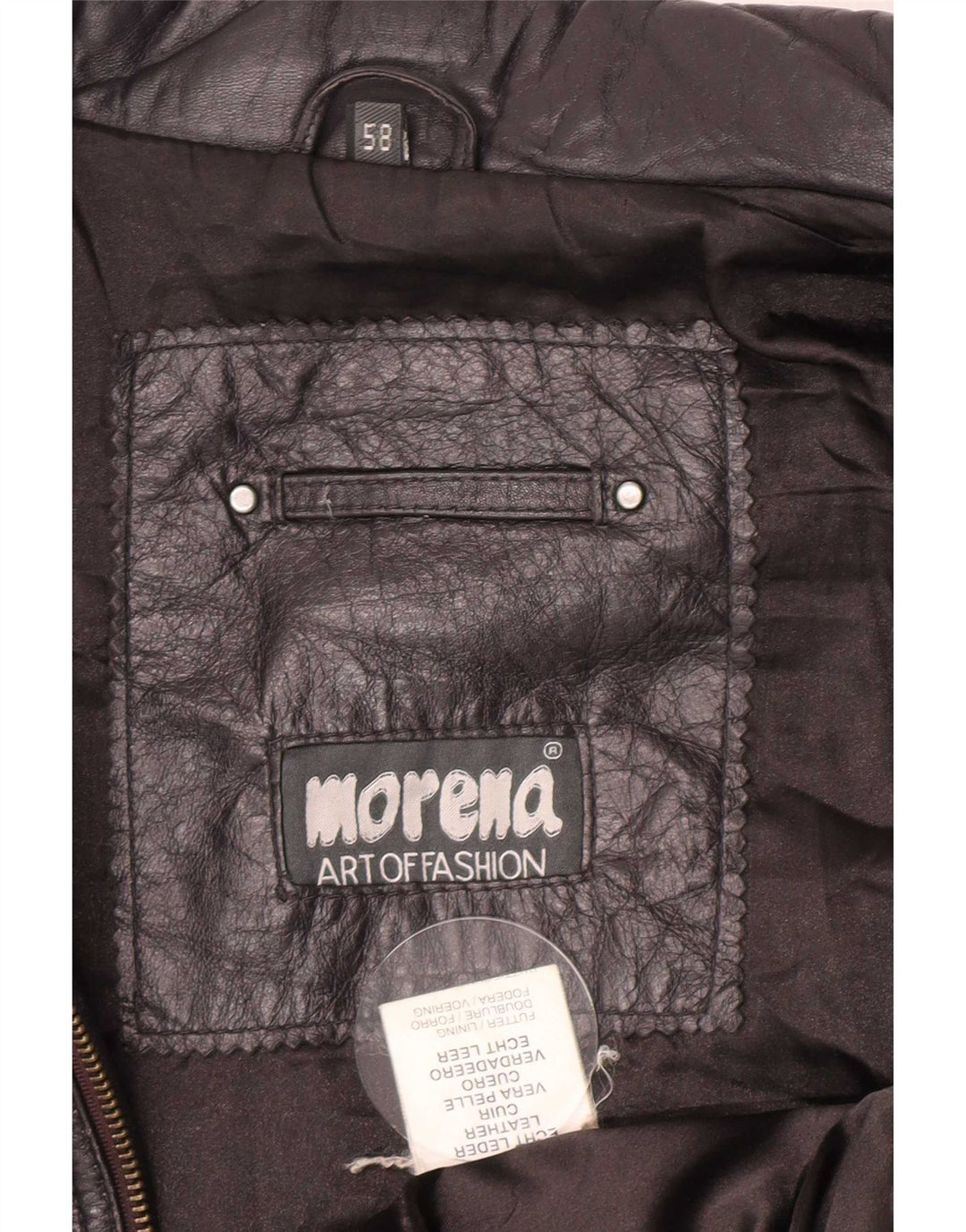 Morena Mens Leather Jacket UK 44 2XL Navy Blue Biker