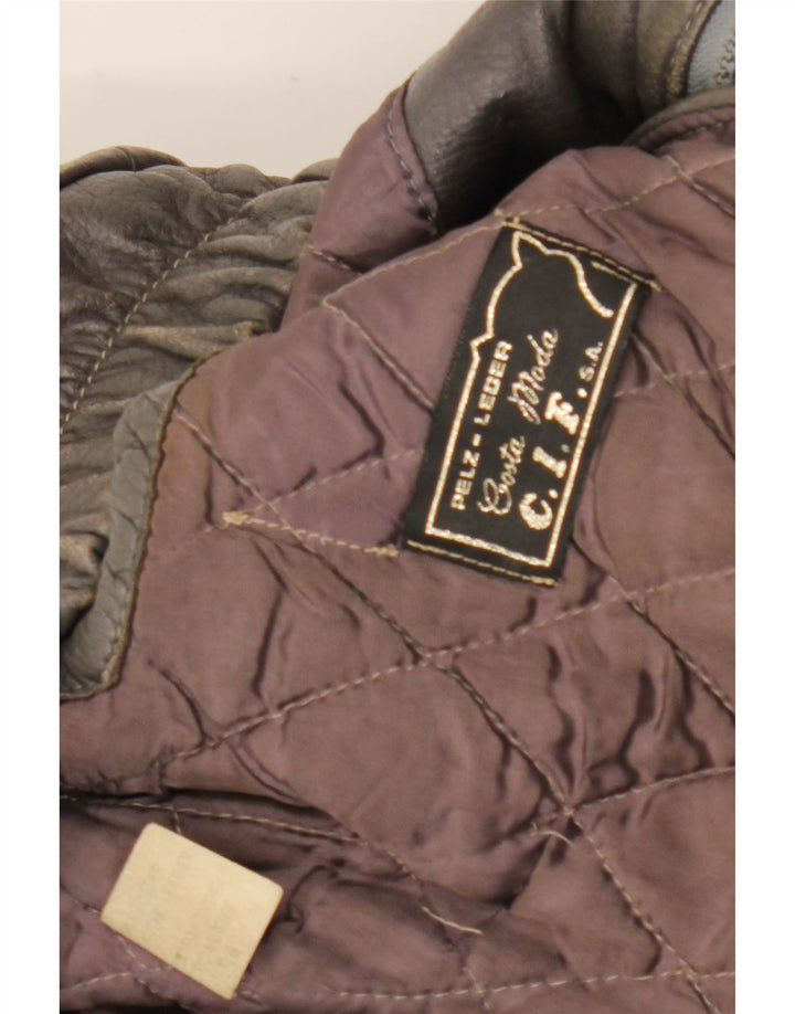 Vintage Mens Leather Jacket UK 36 Small Brown Leather