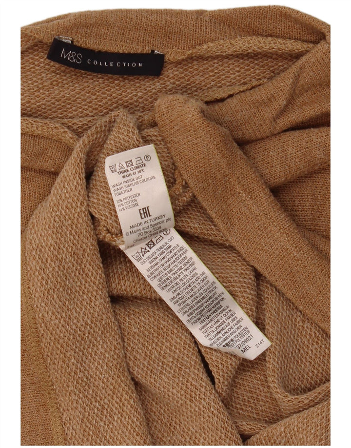 Market & Spruce Womens Crop Blouse Top UK 14 Large Beige Polyester