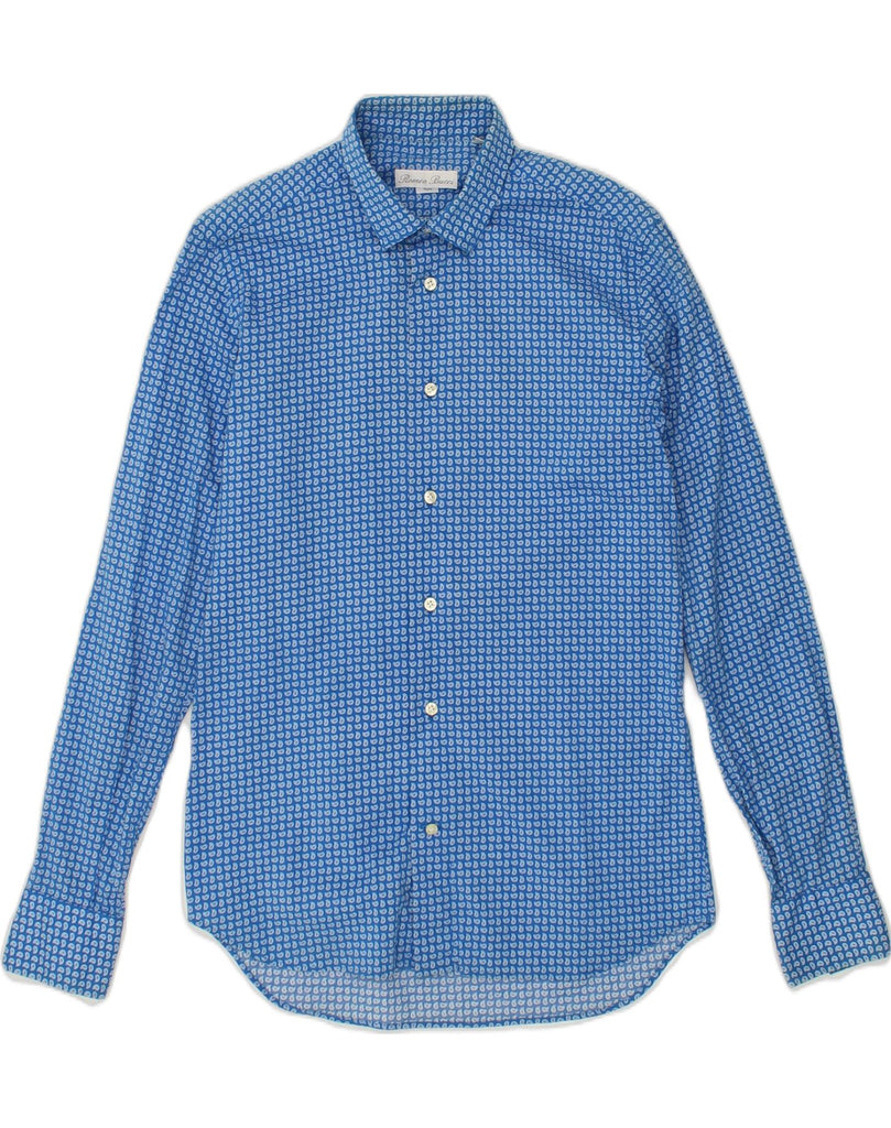 VINTAGE Mens Shirt Size 15 Medium Blue Polka Dot Cotton | Vintage Vintage | Thrift | Second-Hand Vintage | Used Clothing | Messina Hembry 