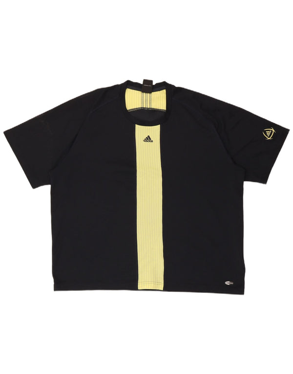 ADIDAS Mens Climacool T-Shirt Top 2XL Black Colourblock Polyester