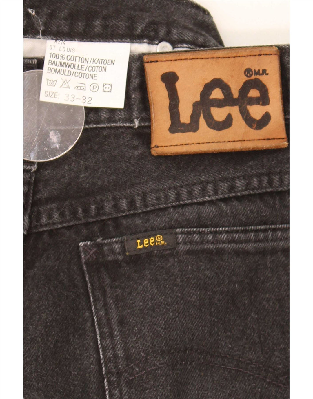 Lee Mens Tapered Jeans  W33 L32 Black Cotton