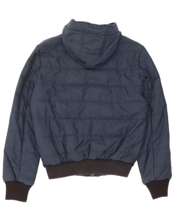 Refrigiwear Mens Hooded Padded Jacket UK 36 Small Navy Blue Nylon