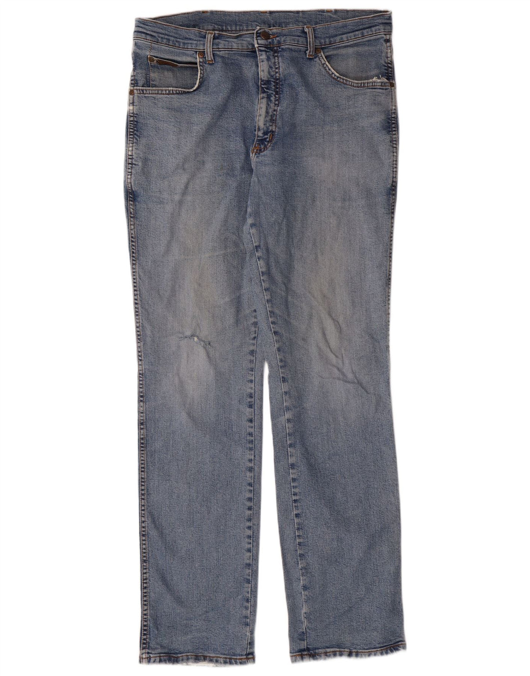 Wrangler Mens Straight Jeans W36 L34 Blue Cotton Classic