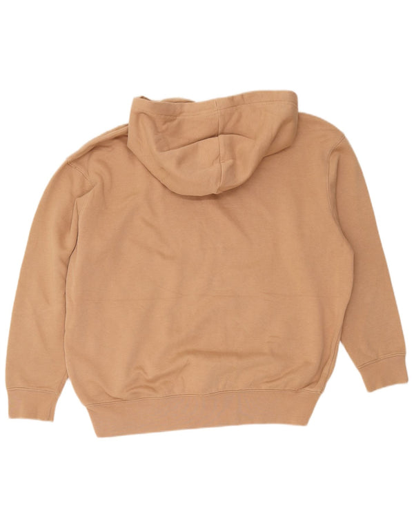 Nike Womens Oversized Hoodie Jumper UK 6 XS Beige Cotton