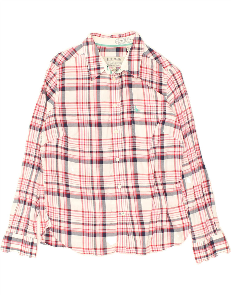 JACK WILLS Womens Shirt UK 12 Medium Pink Check Cotton | Vintage Jack Wills | Thrift | Second-Hand Jack Wills | Used Clothing | Messina Hembry 