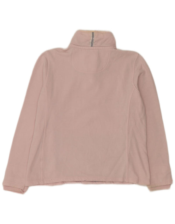 Crew Clothing Womens Zip Neck Sweatshirt Jumper UK 14 Large Pink Cotton
