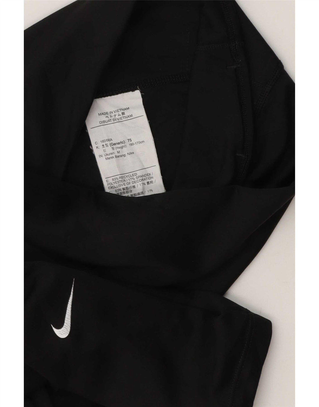 Nike Womens Leggings UK 12 Medium Black Polyester
