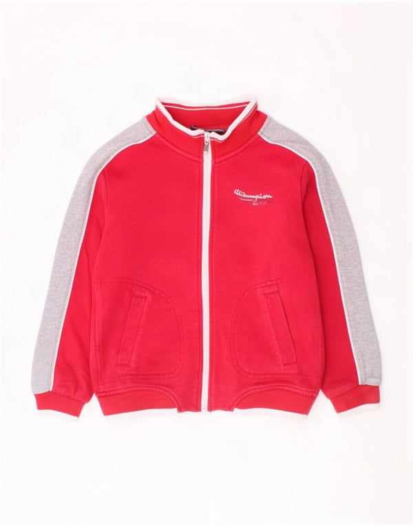 Champion Boys Tracksuit Top Jacket 5-6 Years XS Red Colourblock