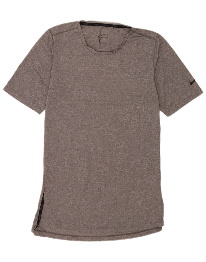 Nike Mens Dri Fit T-Shirt Top Medium Grey Polyester
