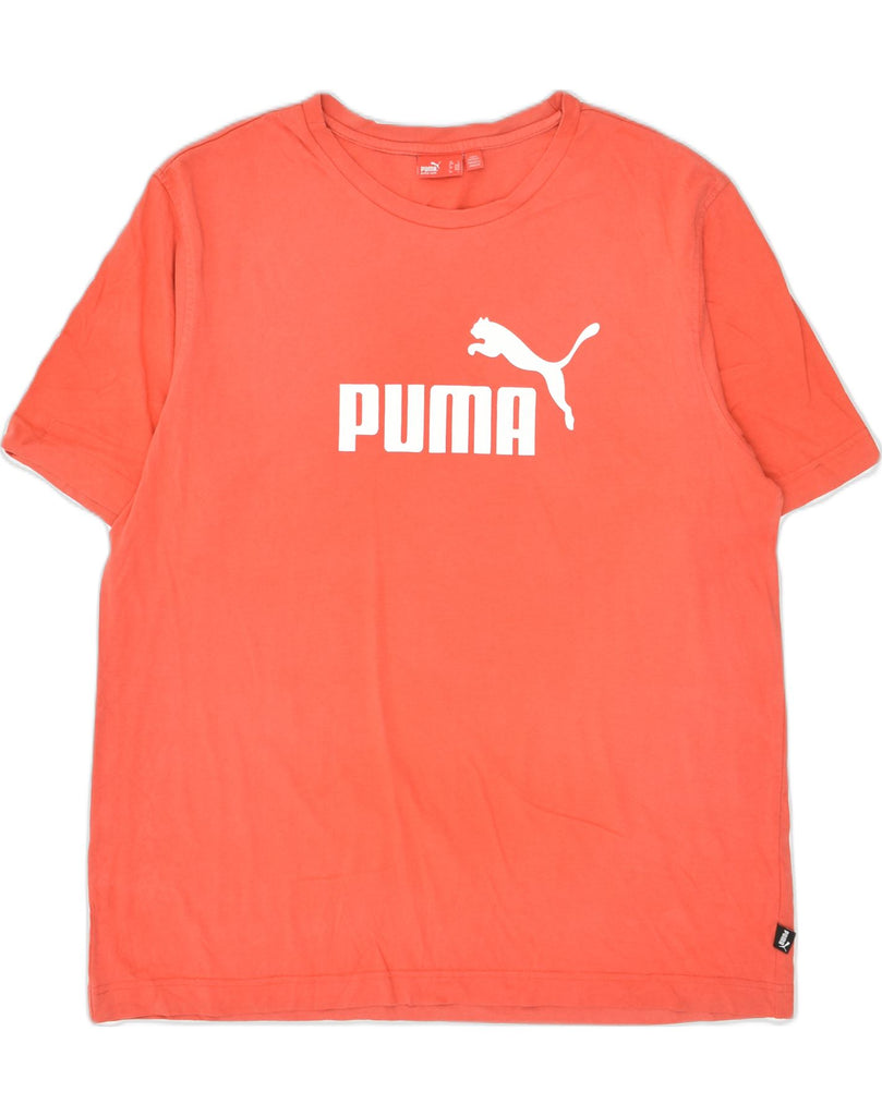 PUMA Mens Graphic T-Shirt Top Large Orange Cotton | Vintage Puma | Thrift | Second-Hand Puma | Used Clothing | Messina Hembry 